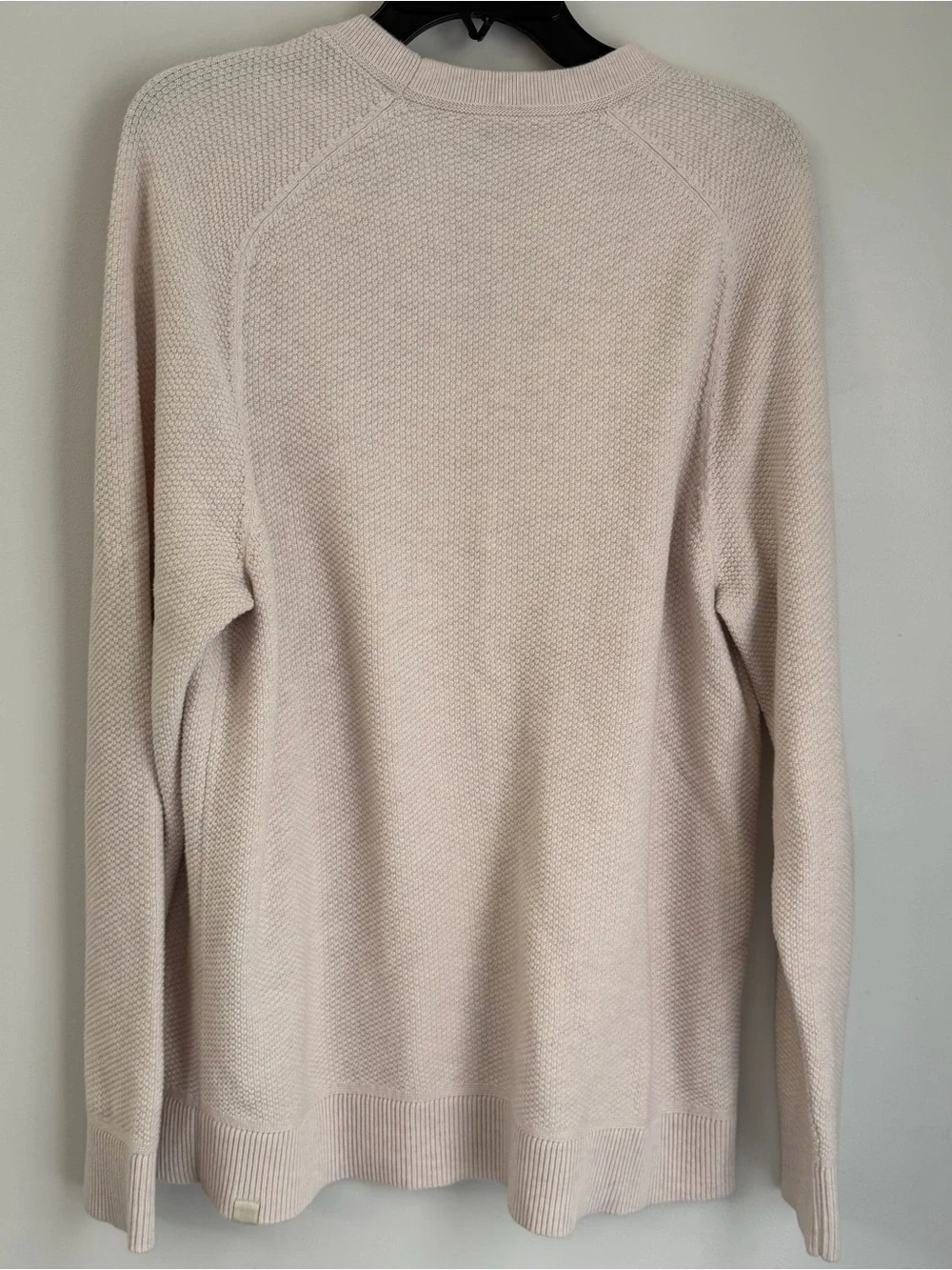 LULULEMON Textured Knit CLASSIC FIT Crew Neck Sweater Men LARGE L Natural